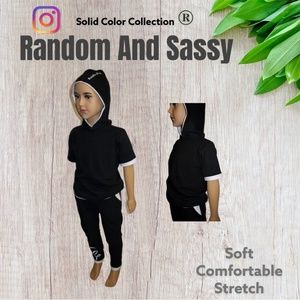 Girls Warm Stretchy Comfortable Solid Hoodie Outfit